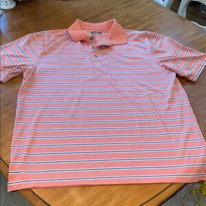 Grand Slam Men's Orange Striped Polo Shirt